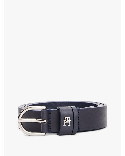 Tommy Hilfiger Blue Essential Ledergürtel Mit Th-Monogramm
