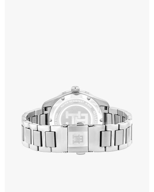 Tommy Hilfiger Gray Th Monogram Lavender Dial Bracelet Watch