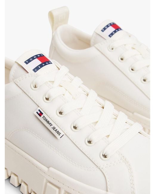 Tommy Hilfiger Natural Logo Tab Platform Cleat Trainers