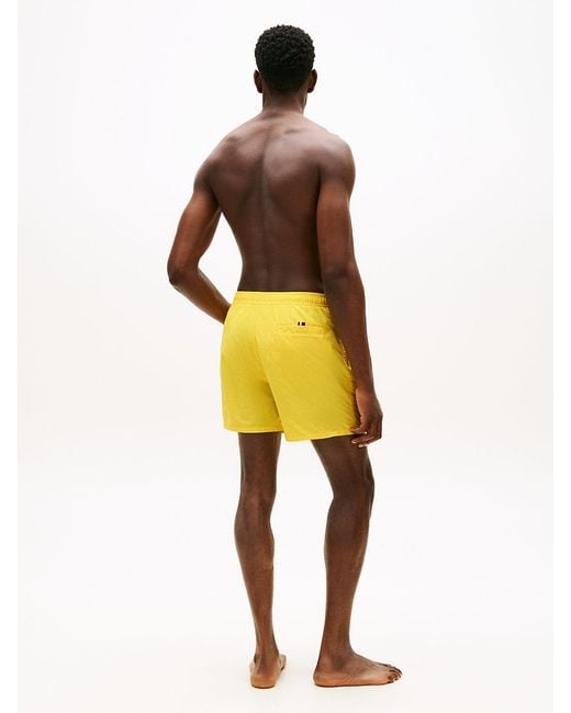 Tommy Hilfiger White Original Logo Mid Length Swim Shorts for men