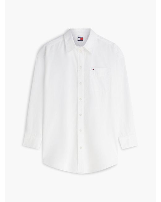 Tommy Hilfiger White Oversized Fit Poplin Shirt