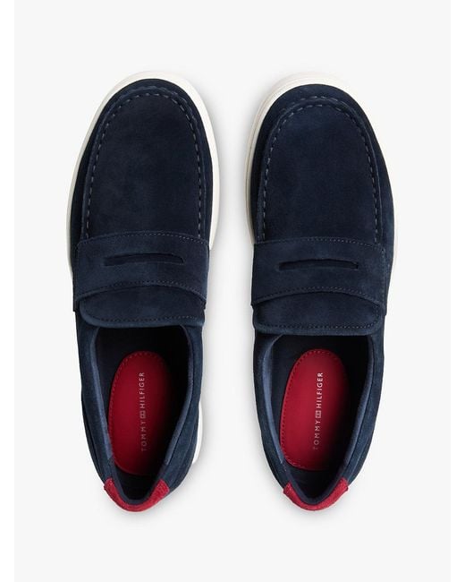 Tommy Hilfiger Blue Lightweight Suede Hybrid Loafers for men