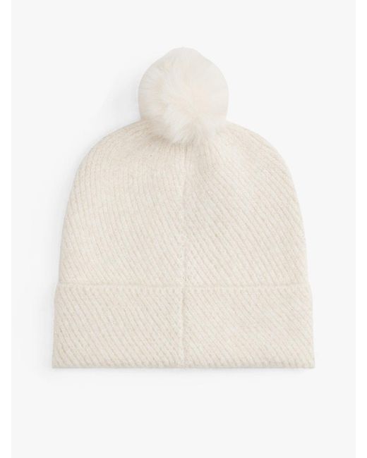 Berretto Chic Con Pompon di Tommy Hilfiger in White