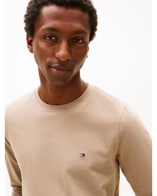 T-Shirt Slim Fit A Maniche Lunghe di Tommy Hilfiger in Multicolor da Uomo