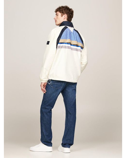 Tommy Hilfiger White Water Resistant Colour-blocked Regular Portland Jacket for men