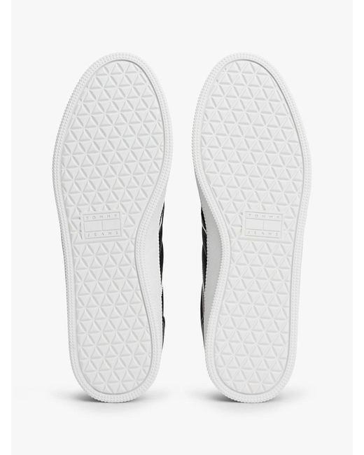 Tommy Hilfiger White The Greenwich Topstitch Leather Trainers for men