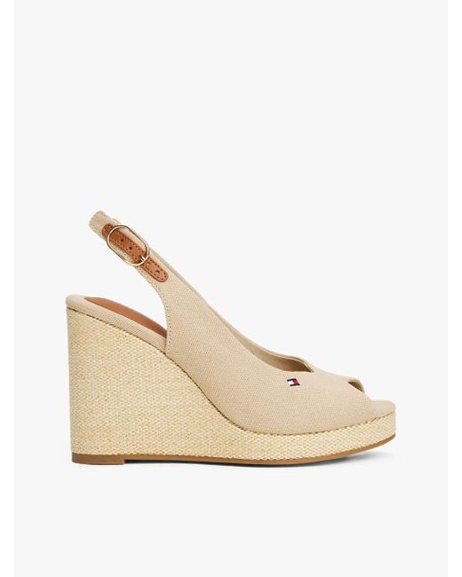 Sandali Espadrillas Con Plateau E Cinturino di Tommy Hilfiger in Natural