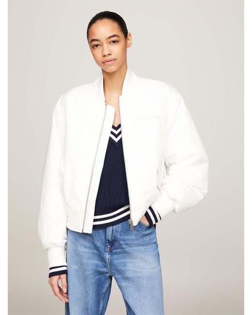 Tommy Hilfiger Blue Classics Logo Bomber Jacket