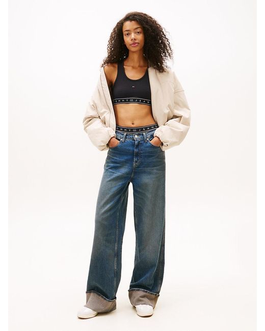 Tommy Hilfiger Blue Racerback Slim Cropped Bra Top