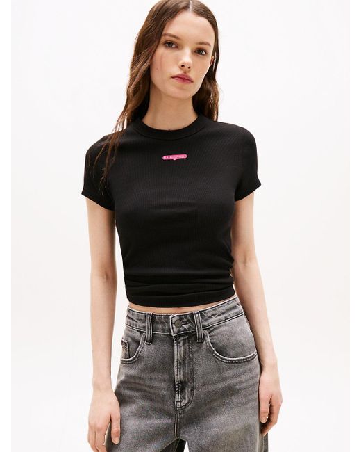 Tommy Hilfiger White Logo Slim T-shirt