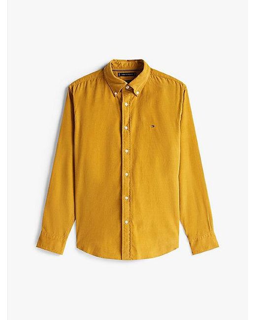 Tommy Hilfiger Regular Fit Corduroy Overhemd Met Vlag in het Metallic voor heren