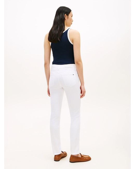 Tommy Hilfiger White Mid Rise Slim Jeans