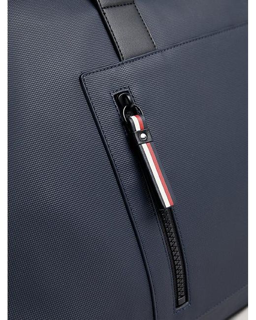 Bolsa de viaje mediana con textura de piqué Tommy Hilfiger de hombre de color Blue