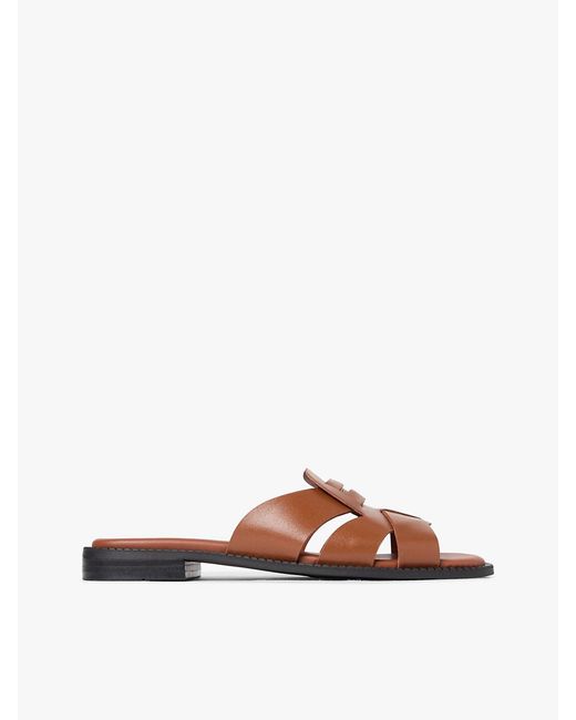 Tommy Hilfiger Multicolor Leather Crest Square Toe Sandals