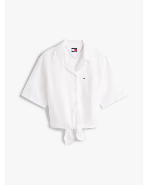 Chemise Courte Décontractée À Manches Courtes Tommy Hilfiger en coloris White