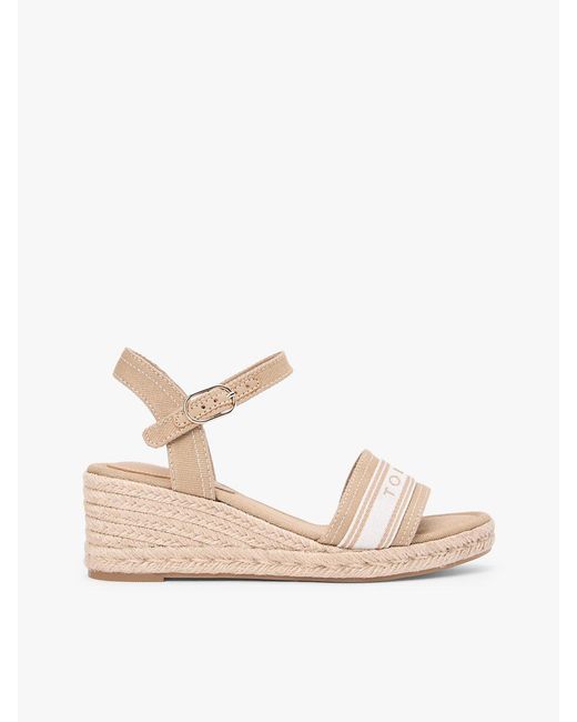Tommy Hilfiger Natural Canvas Denim Wedge Espadrilles