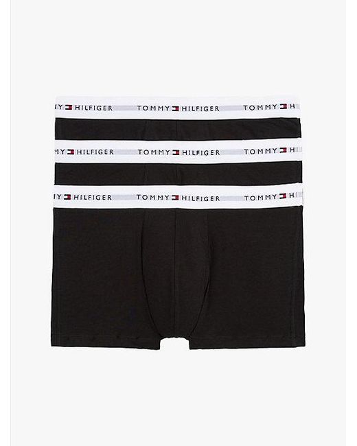 Tommy Hilfiger Signature Set Van 3 Boxershorts Met Logotaille in het Black voor heren