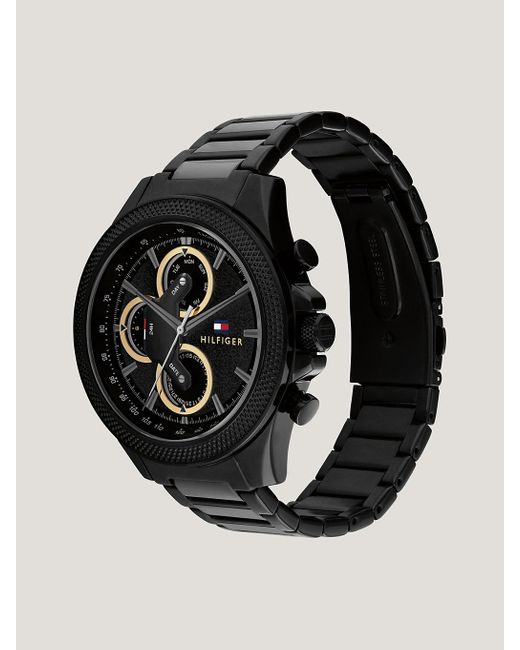 Tommy Hilfiger Black Ionic-plated Sports Watch for men