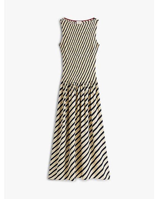 Vestido Largo The Sofia Capsule De Rayas Tommy Hilfiger de color White