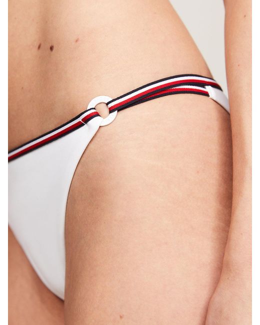 Tommy Hilfiger Natural Global Stripe String Bikini Bottoms