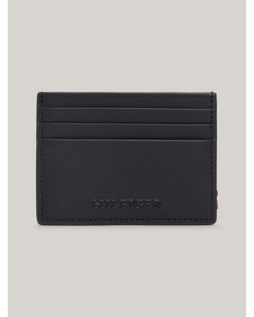 Tommy Hilfiger Blue Hilfiger Monotype Leather Credit Card Holder for men