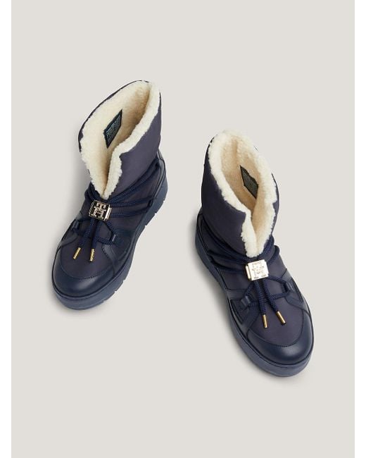Tommy Hilfiger Blue Essential Warm Lined Cleat Snow Boots
