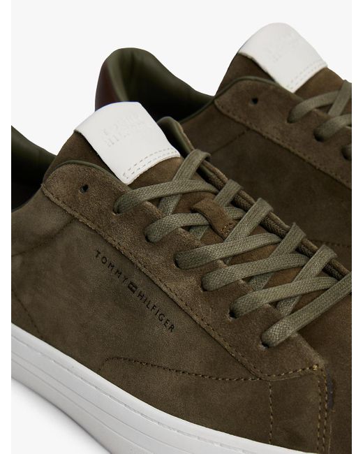 Baskets En Daim À Semelle Cuvette Tommy Hilfiger pour homme en coloris Green