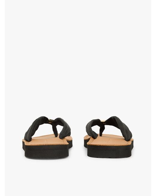 Tommy Hilfiger Black Th Monogram Plaque Hemp Flip-Flops