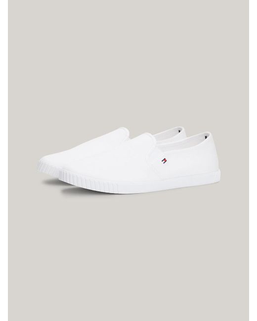 Tommy Hilfiger White Essential Canvas Slip-on Trainers