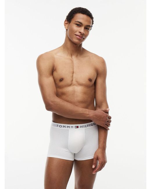 Tommy Hilfiger Blue 3-Pack Th Original Logo Waistband Trunks for men