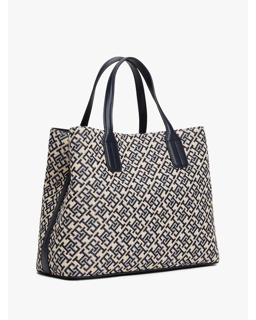 Sac En Jacquard À Monogramme Th Tommy Hilfiger en coloris Gray