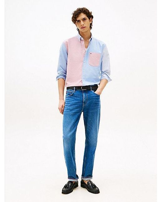 Tommy Hilfiger Relaxed Fit Overhemd Met Colour-Blocking in het White voor heren