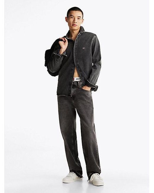 Tommy Hilfiger Regular Fit Denim-Overshirt Mit Fade-Effekt in Black für Herren