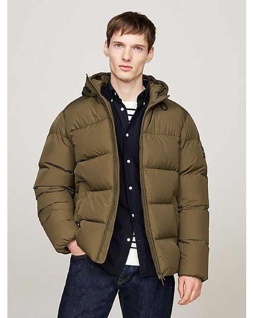 Tommy Hilfiger Daunengefüllte Puffer-Jacke Mit Kapuze in Brown für Herren
