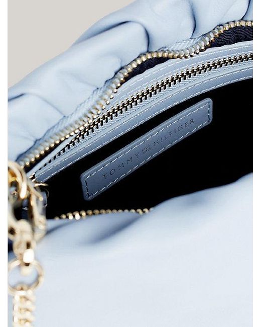 Tommy Hilfiger Exclusive Luxe Leather Crossbodytas in het Blue