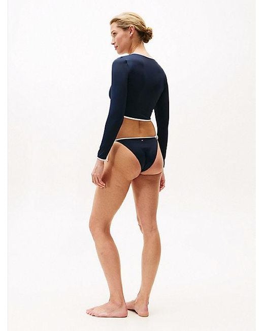 Camiseta Con Ribetes A Contraste Tommy Hilfiger de color Blue