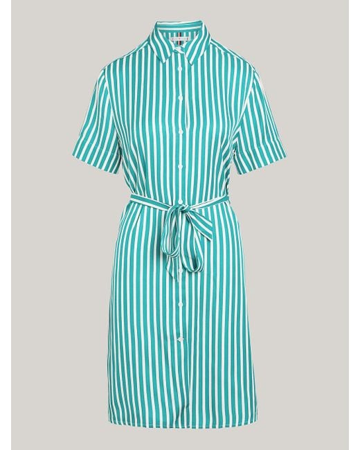Tommy Hilfiger Blue Stripe Relaxed Shirt Dress