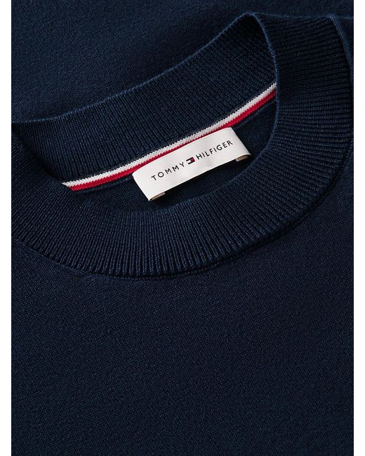 Tommy Hilfiger Blue Fine Knit Jersey Short Sleeve Jumper