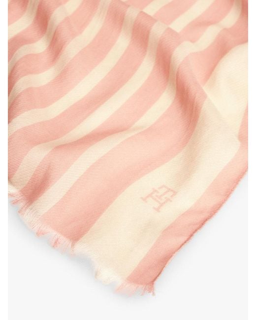 Tommy Hilfiger Pink Monogram Rectangular Scarf