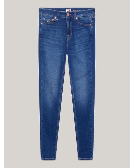 Tommy Hilfiger Blue Nora Mid Rise Skinny Faded Jeans