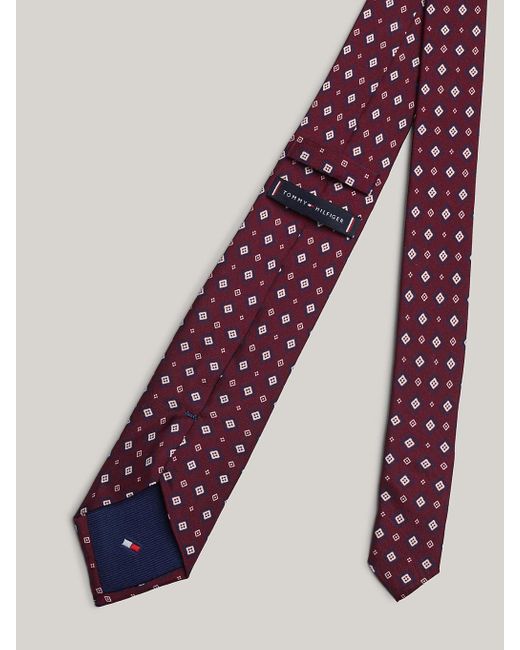 Tommy Hilfiger Purple Heritage Foulard Print Silk Tie for men