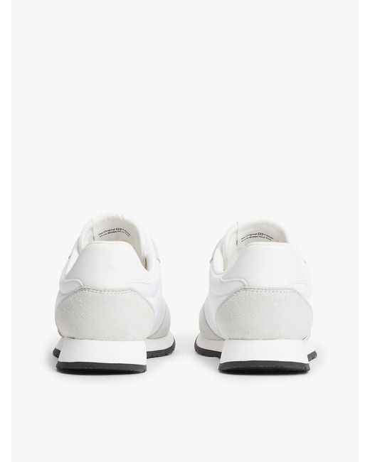 Tommy Hilfiger White Logo Mixed Texture Trainers for men
