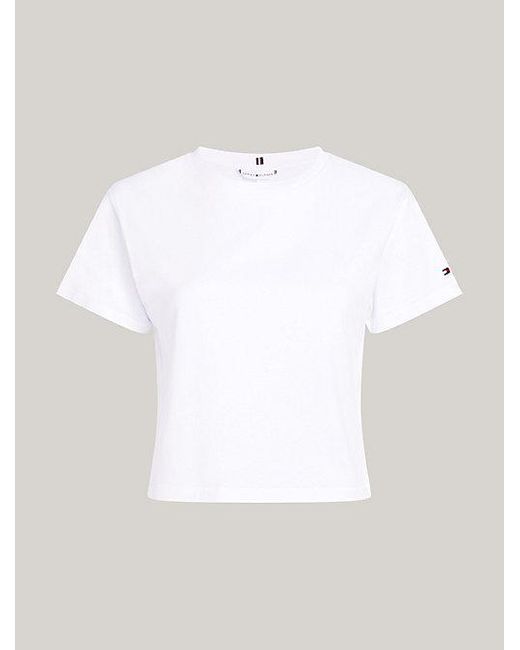Tommy Hilfiger T-shirt Met Ronde Hals En Rugnaad in het White