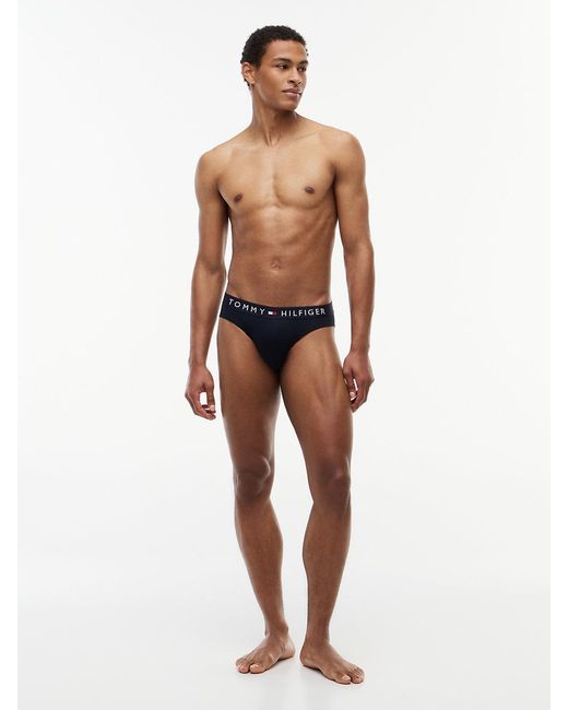 Tommy Hilfiger Blue 3-Pack Th Original Logo Waistband Briefs for men