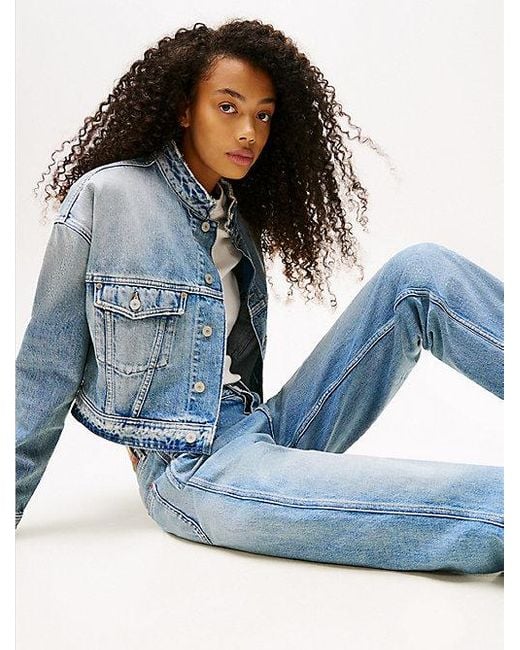 Vaqueros Layla Rectos De Talle Alto Y Corte Ajustado Tommy Hilfiger de color Blue