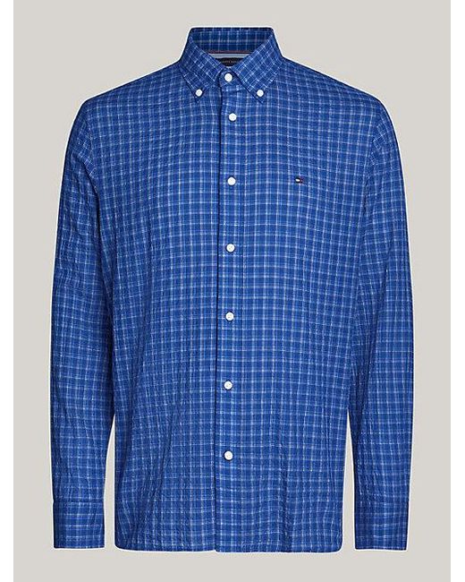 Tommy Hilfiger Regular Overhemd Met Microruit in het Blue voor heren