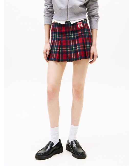 Tommy Hilfiger Red Plaid Check Mini Skirt