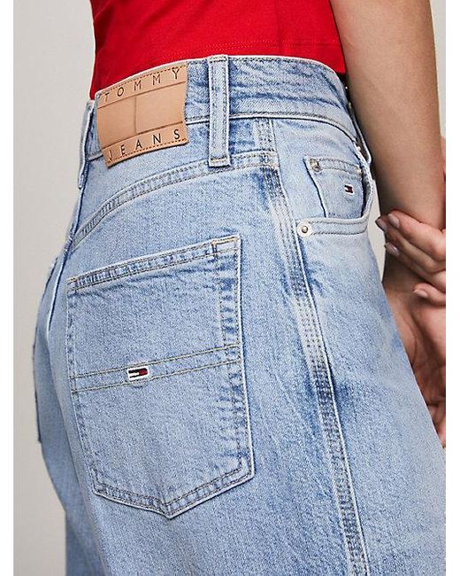 Tommy Hilfiger Claire High Rise Jeans Met Wijde Fit in het Blue