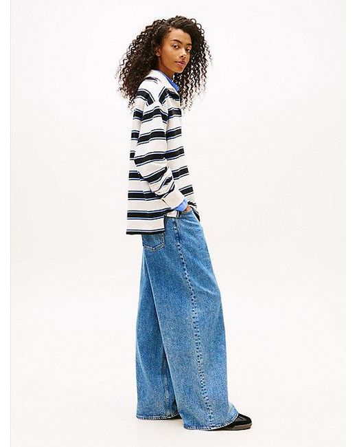 Tommy Hilfiger Medium Rise Loose Jeans Met Fading in het Blue