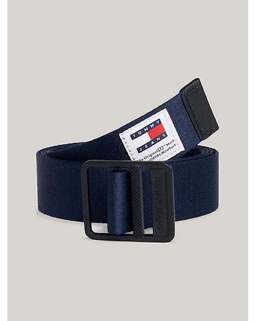 Cinturón textil trenzado con hebilla cuadrada Tommy Hilfiger de hombre de color Blue